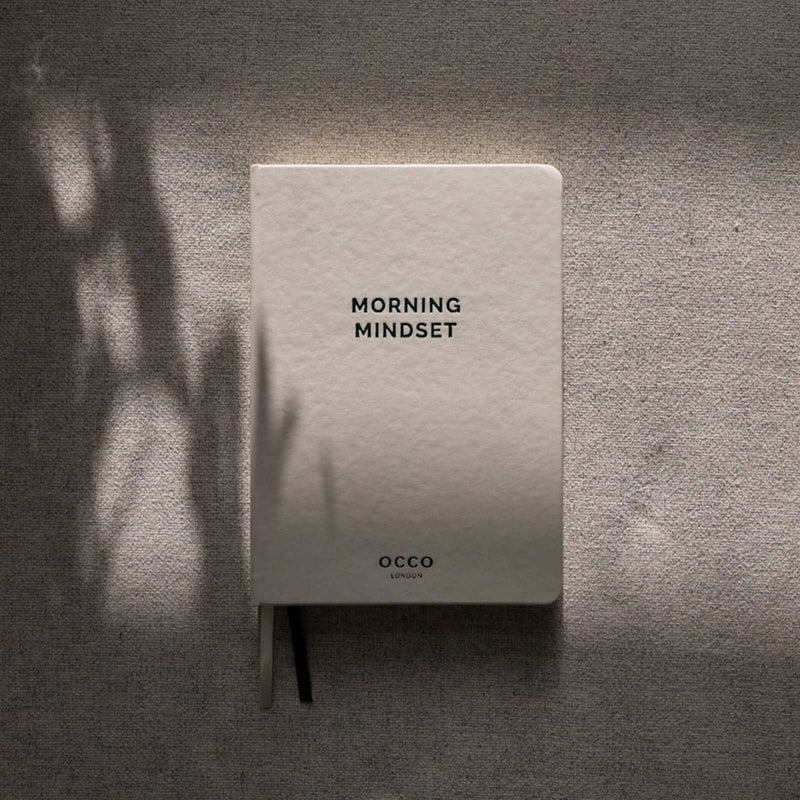 White Morning Mindset Journal with shadows